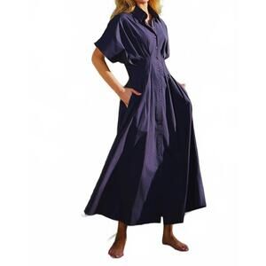 NEW BUCKETLIST vienna midi dress in navy